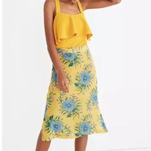 Madewell NWT Silk Side-Button Skirt